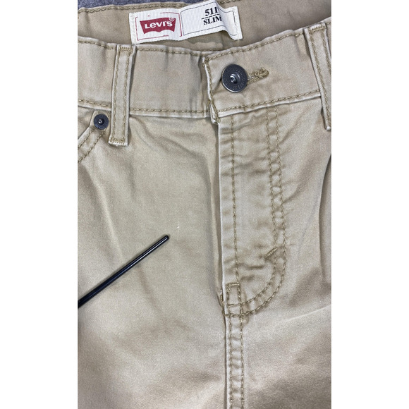 Levi's 511 Jeans Boys 18 Regular 29x29 Khaki Twill Slim Fit Stretch 5 Pocket - Picture 9 of 16